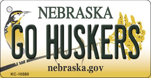 Go Huskers Nebraska State License Plate Tag Novelty Key Chain KC-10580