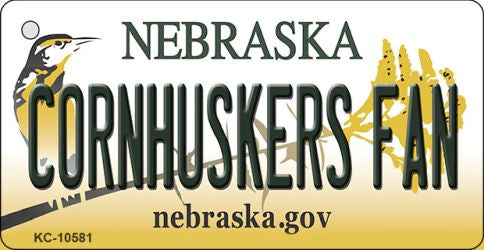 Cornhuskers Fan Nebraska State License Plate Tag Novelty Key Chain KC-10581
