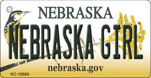 Nebraska Girl Nebraska State License Plate Tag Novelty Key Chain KC-10584