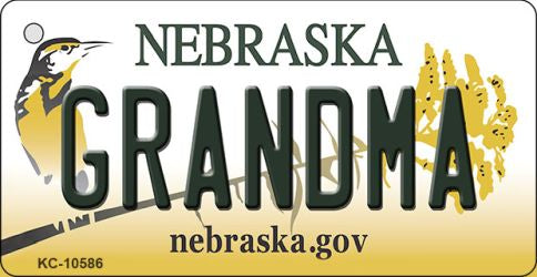Grandma Nebraska State License Plate Tag Novelty Key Chain KC-10586
