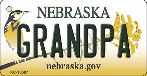 Grandpa Nebraska State License Plate Tag Novelty Key Chain KC-10587