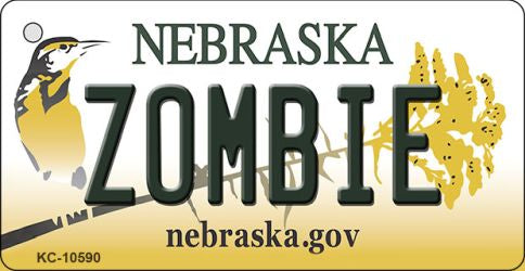 Zombie Nebraska State License Plate Tag Novelty Key Chain KC-10590