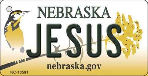 Jesus Nebraska State License Plate Tag Novelty Key Chain KC-10591