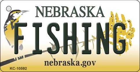 Fishing Nebraska State License Plate Tag Novelty Key Chain KC-10592