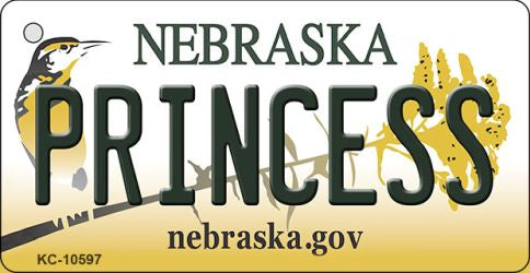 Princess Nebraska State License Plate Tag Novelty Key Chain KC-10597