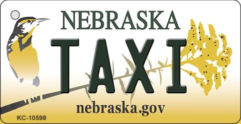 Taxi Nebraska State License Plate Tag Novelty Key Chain KC-10598