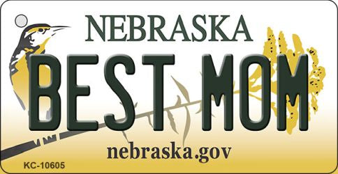 Best Mom Nebraska State License Plate Tag Novelty Key Chain KC-10605