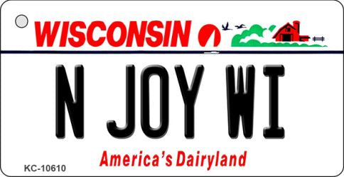 N Joy WI Wisconsin License Plate Tag Novelty Key Chain KC-10610