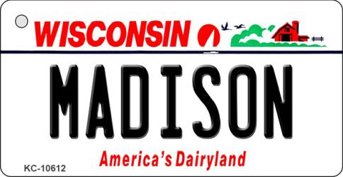 Madison Wisconsin License Plate Tag Novelty Key Chain KC-10612