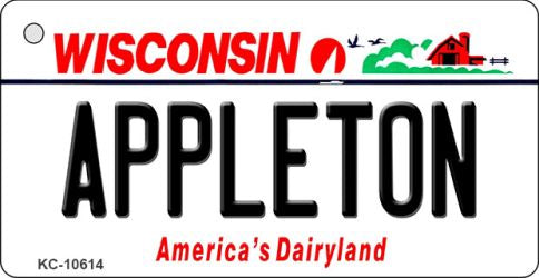 Appleton Wisconsin License Plate Tag Novelty Key Chain KC-10614