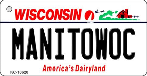 Manitowoc Wisconsin License Plate Tag Novelty Key Chain KC-10620