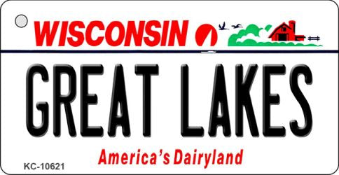Great Lakes Wisconsin License Plate Tag Novelty Key Chain KC-10621