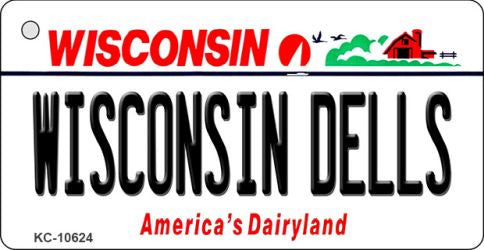 Wisconsin Dells License Plate Tag Novelty Key Chain KC-10624