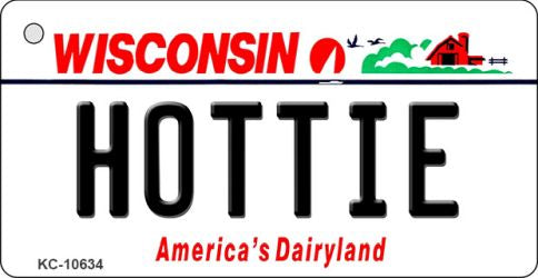 Hottie Wisconsin License Plate Tag Novelty Key Chain KC-10634