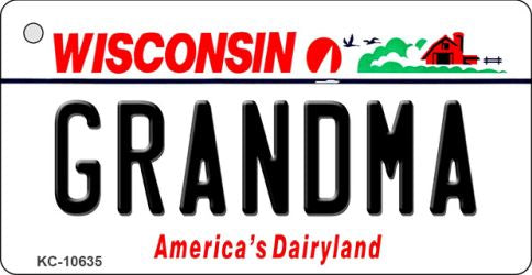 Grandma Wisconsin License Plate Tag Novelty Key Chain KC-10635