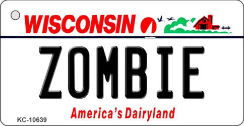 Zombie Wisconsin License Plate Tag Novelty Key Chain KC-10639