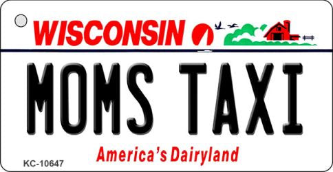 Moms Taxi Wisconsin License Plate Tag Novelty Key Chain KC-10647