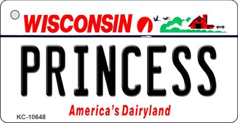 Princess Wisconsin License Plate Tag Novelty Key Chain KC-10648