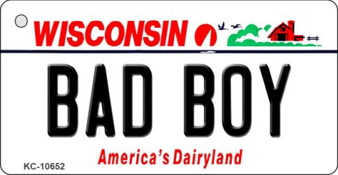 Bad Boy Wisconsin License Plate Tag Novelty Key Chain KC-10652