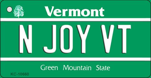 N Joy VT Vermont License Plate Tag Novelty Key Chain KC-10660