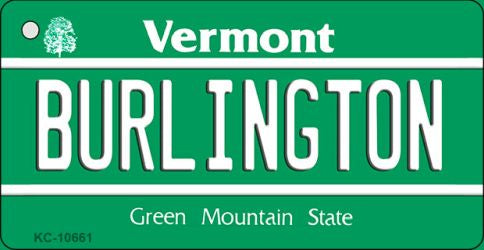 Burlington Vermont License Plate Tag Novelty Key Chain KC-10661