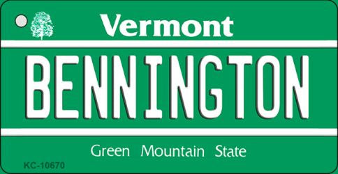 Bennington Vermont License Plate Tag Novelty Key Chain KC-10670