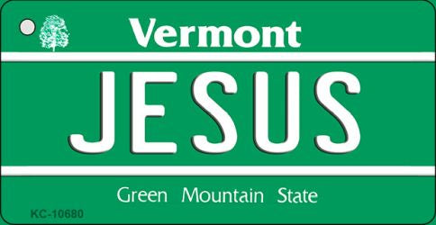 Jesus Vermont License Plate Tag Novelty Key Chain KC-10680