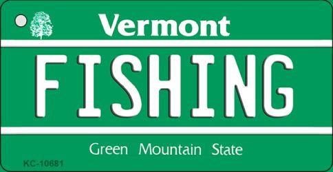 Fishing Vermont License Plate Tag Novelty Key Chain KC-10681