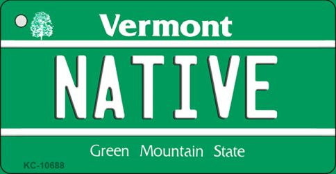 Native Vermont License Plate Tag Novelty Key Chain KC-10688