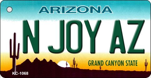 N Joy AZ Arizona State License Plate Tag Key Chain KC-1068
