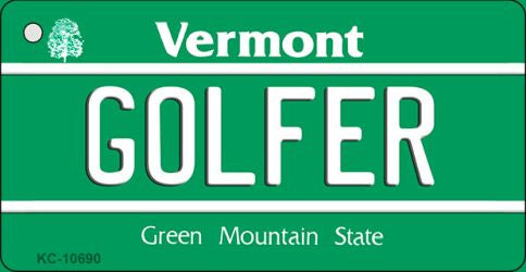 Golfer Vermont License Plate Tag Novelty Key Chain KC-10690