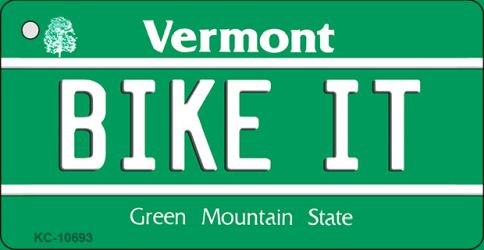 Bike It Vermont License Plate Tag Novelty Key Chain KC-10693