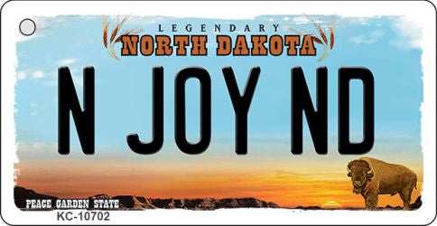 N Joy ND North Dakota State License Plate Tag Key Chain KC-10702