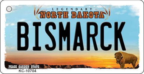 Bismarck North Dakota State License Plate Tag Key Chain KC-10704