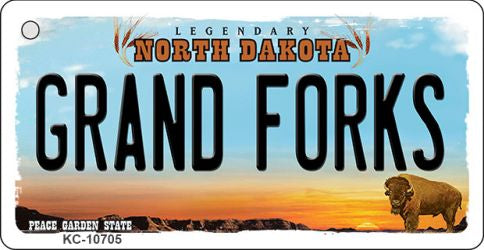 Grand Forks North Dakota State License Plate Tag Key Chain KC-10705