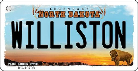 Williston North Dakota State License Plate Tag Key Chain KC-10708