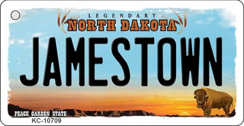 Jamestown North Dakota State License Plate Tag Key Chain KC-10709