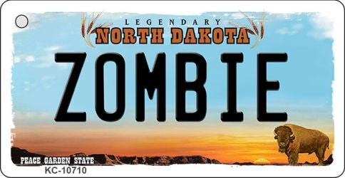 Zombie North Dakota State License Plate Tag Key Chain KC-10710