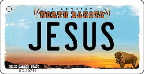 Jesus North Dakota State License Plate Tag Key Chain KC-10711