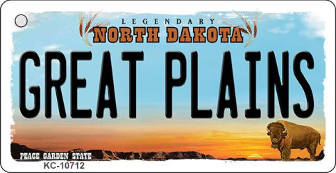 Great Plains North Dakota State License Plate Tag Key Chain KC-10712