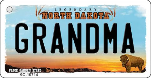 Grandma North Dakota State License Plate Tag Key Chain KC-10714
