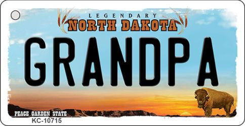 Grandpa North Dakota State License Plate Tag Key Chain KC-10715