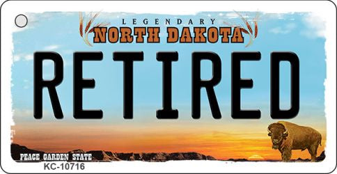 Retired North Dakota State License Plate Tag Key Chain KC-10716