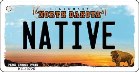 Native North Dakota State License Plate Tag Key Chain KC-10725