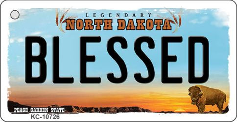 Blessed North Dakota State License Plate Tag Key Chain KC-10726