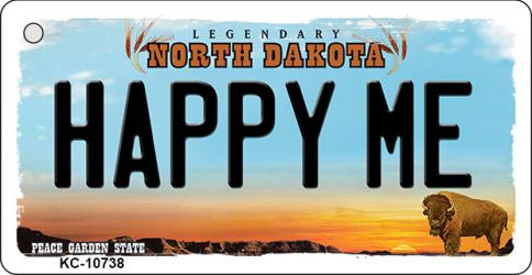 Happy Me North Dakota State License Plate Tag Key Chain KC-10738