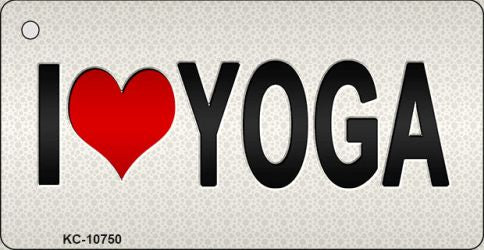 I Love Yoga Silver Novelty Metal Key Chain KC-10750
