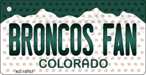 Broncos Fan Colorado State License Plate Novelty Metal Key Chain KC-10757