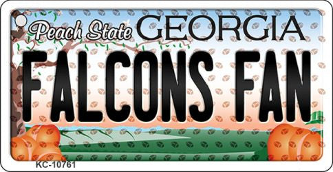Falcons Fan Georgia State License Plate Tag Key Chain KC-10761