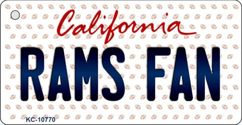 Rams Fan California State License Plate Tag Key Chain KC-10770
